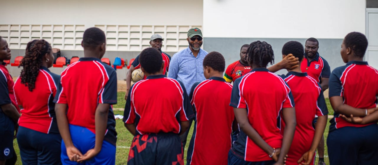 Poster image for article : NSA Director General Motivates Ghana Women’s Rugby League Team Ahead of Nigeria Test Series